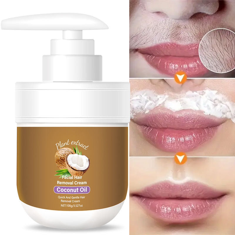 🥥🌿 Gesichts-Enthaarungscreme mit Kokosöl – Sanft & effektiv ✨🧴 Für eine seidig glatte Haut ohne Reizungen. Ideal für empfindliche Haut & schnelle, gezielte Haarentfernung zwischendurch. 50% Neujahrsrabatt – jetzt sichern!