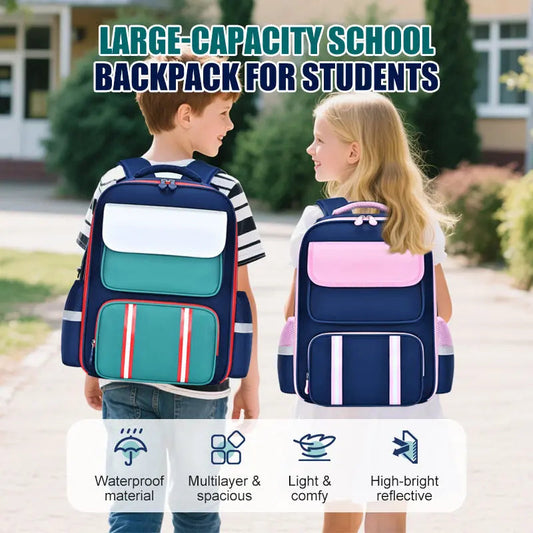 🎒 Schulrucksack mit Rückenschutz & wasserdichtem Material – Leicht (550g), reflektierend & perfekt organisiert!
