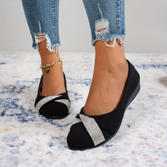 🔥49% RABATT – 💃Leichte, modische Damenschuhe mit Strass und Keilabsatz