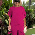 👚🌸 50% RABATT! Asymmetrisches Oberteil & Weite-Hose im Set – luftig, elegant & perfekt für den Frühling 🌿✨