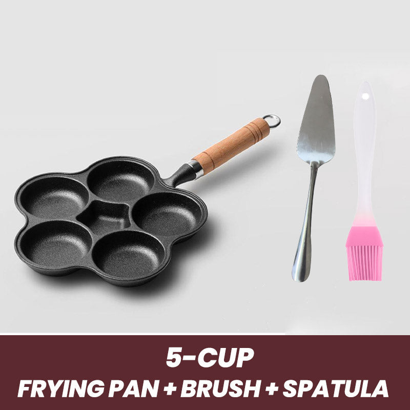 🍳🔥 4-Tassen-Eier-Bratpfanne aus Gusseisen – Antihaftbeschichtung für perfektes Wenden & langlebige Qualität! 🥚👨‍🍳 Ideal für gesundes Frühstück und Familienbrunch. 🌿