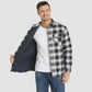 Herren Flanell Hemd Jacke lange Ärmel gesteppt gefüttert Plaid Mantel Button Down dicke Outwear für Winter