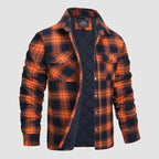 Herren Flanell Hemd Jacke lange Ärmel gesteppt gefüttert Plaid Mantel Button Down dicke Outwear für Winter