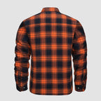 Herren Flanell Hemd Jacke lange Ärmel gesteppt gefüttert Plaid Mantel Button Down dicke Outwear für Winter