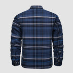 Herren Flanell Hemd Jacke lange Ärmel gesteppt gefüttert Plaid Mantel Button Down dicke Outwear für Winter