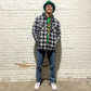 Herren Flanell Hemd Jacke lange Ärmel gesteppt gefüttert Plaid Mantel Button Down dicke Outwear für Winter