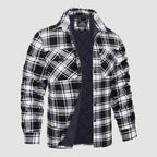 Herren Flanell Hemd Jacke lange Ärmel gesteppt gefüttert Plaid Mantel Button Down dicke Outwear für Winter