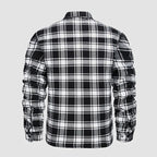 Herren Flanell Hemd Jacke lange Ärmel gesteppt gefüttert Plaid Mantel Button Down dicke Outwear für Winter