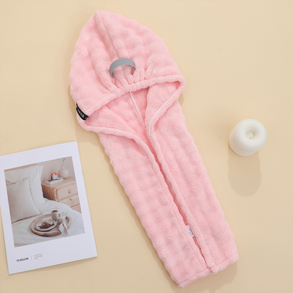 🛁  Großes Haarhandtuch mit sicherem Band für Frauen