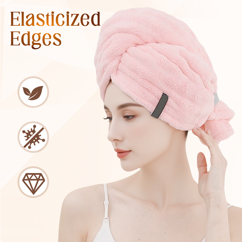 🛁  Großes Haarhandtuch mit sicherem Band für Frauen