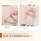 🛁  Großes Haarhandtuch mit sicherem Band für Frauen