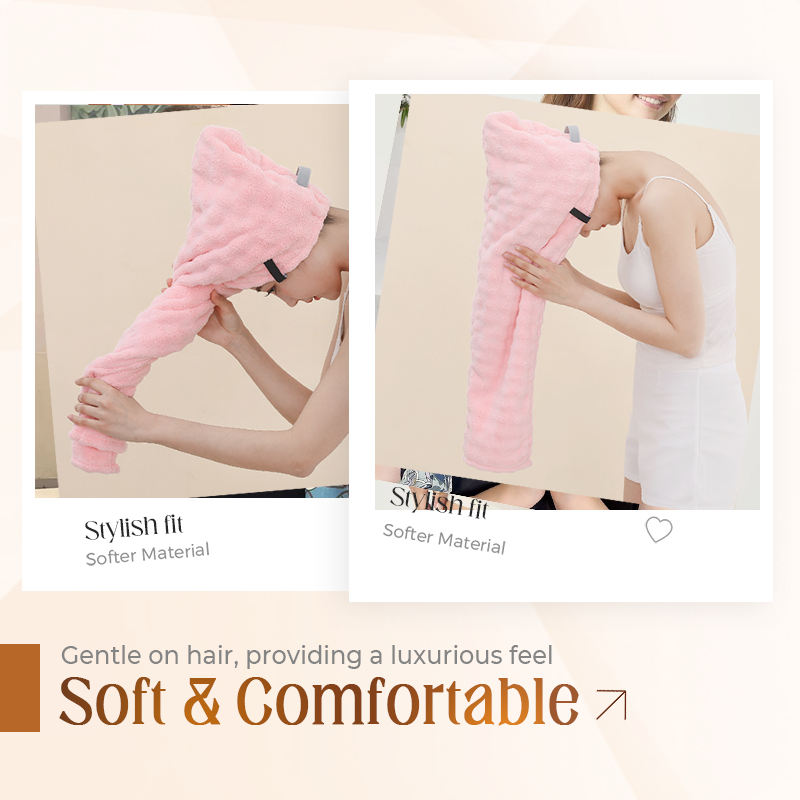 🛁  Großes Haarhandtuch mit sicherem Band für Frauen