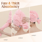 🛁  Großes Haarhandtuch mit sicherem Band für Frauen