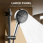 🚿Pommeau de douche à effet pluie haute pression réglable 💦 Inclinaison à 360°, surface facile à nettoyer, compatibilité avec les flexibles de douche standard 💧