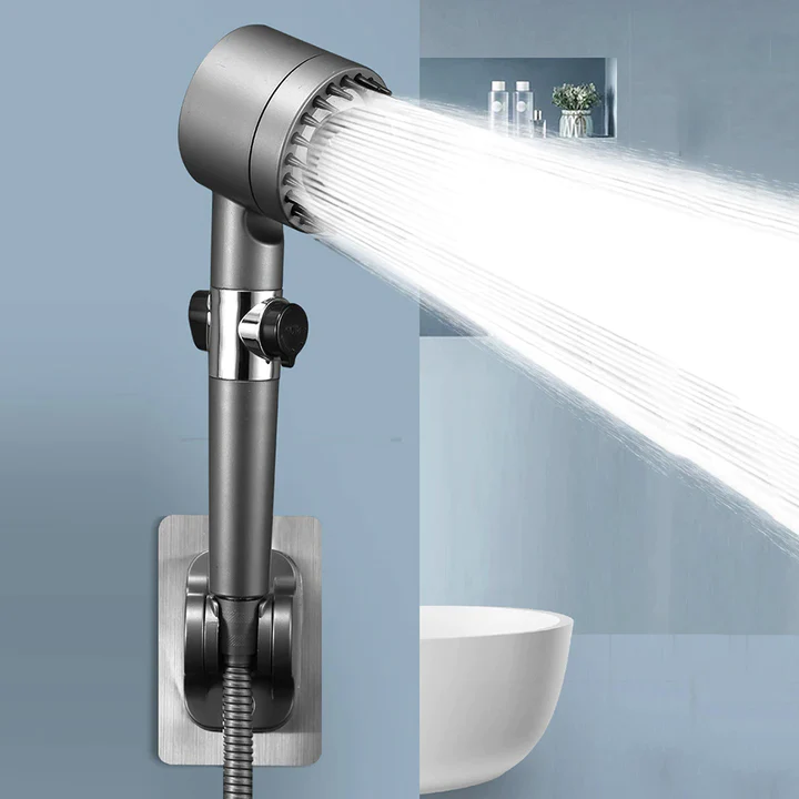 💧🚿 4-in-1-Massageduschkopf mit Filter & Hochdrucktaste – 3 Modi, wassersparend, einfache Montage ✨🔧 – Perfekte Enspannung für zu Hause