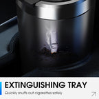 🚂🚂Sicherheits-Aschenbecher fürs Auto🚬🚬Flammhemmend mit LED-Licht und Löschschale