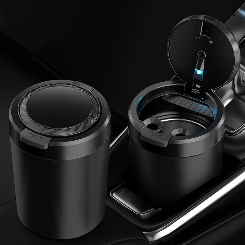 🚂🚂Sicherheits-Aschenbecher fürs Auto🚬🚬Flammhemmend mit LED-Licht und Löschschale