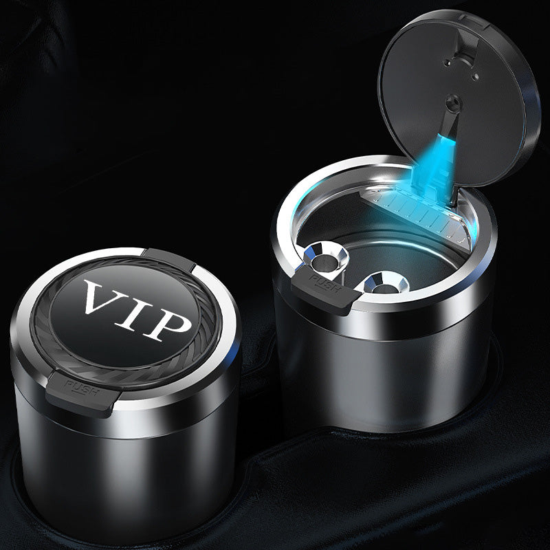 🚂🚂Sicherheits-Aschenbecher fürs Auto🚬🚬Flammhemmend mit LED-Licht und Löschschale