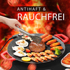 🥘🥘Unverzichtbar für zu Hause - 50% Rabatt🍲🍲Elektrische rauchfreie Grillpfanne mit Antihaftbeschichtung