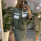 ❄️💖 Damen-Stehkragen-Jacke mit Kleid – edles 2-teiliges Set 🎀✨ Perfekt für Hochzeit, Büro & festliche Anlässe. Vielseitig kombinierbar, hochwertige Qualität.