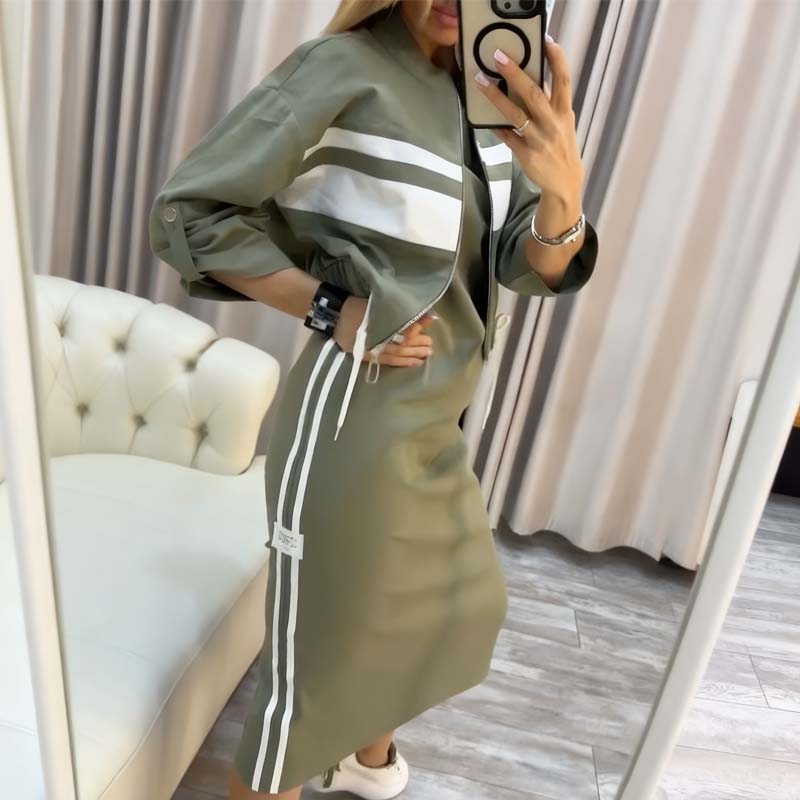 ❄️💖 Damen-Stehkragen-Jacke mit Kleid – edles 2-teiliges Set 🎀✨ Perfekt für Hochzeit, Büro & festliche Anlässe. Vielseitig kombinierbar, hochwertige Qualität.