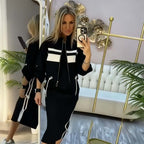 ❄️💖 Damen-Stehkragen-Jacke mit Kleid – edles 2-teiliges Set 🎀✨ Perfekt für Hochzeit, Büro & festliche Anlässe. Vielseitig kombinierbar, hochwertige Qualität.