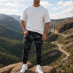 🌿🏕️ Herren Camouflagehose – Tarnmuster 🎯🔍 wasserabweisend & robust für Outdoor-Jagd, Angeln, taktische Einsätze mit vielen Taschen