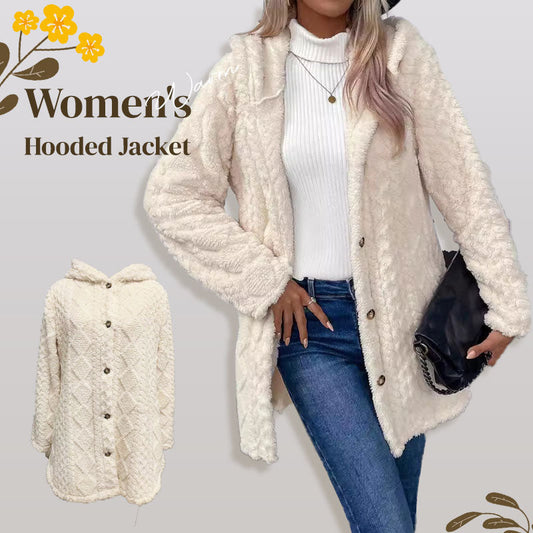 🎅Festliche Vorratssale🧥Damen warme Jacke mit Kapuze und Rautenmuster🎁