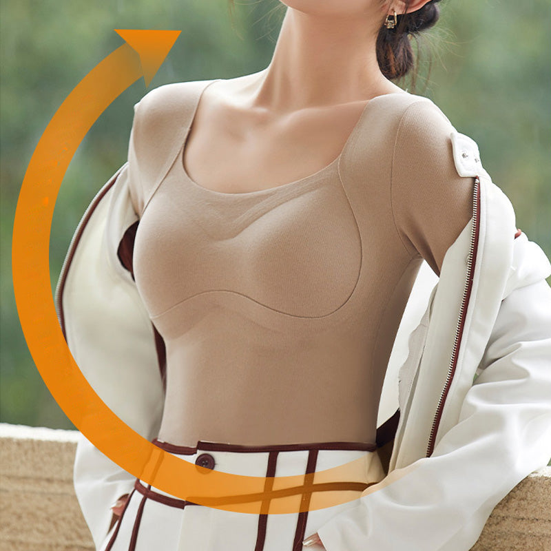 🩱🩱2025 neuestes Modell🔥🔥Damen nahtloses Thermo Top mit eingebautem BH
