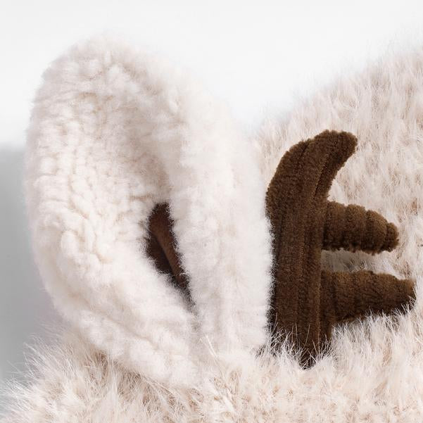 🎄🦌2025 Neuestes Modell: 51 % Rabatt für begrenzte Zeit 🧶🎁 Originelles Design Festliche Weihnachtsmütze mit Geweih【In eine Tasche umwandelbar】