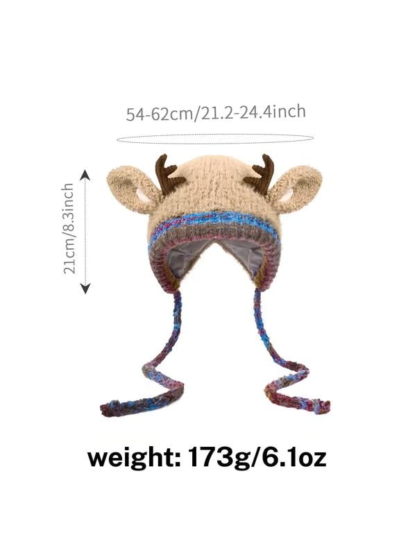 🎄🦌2025 Neuestes Modell: 51 % Rabatt für begrenzte Zeit 🧶🎁 Originelles Design Festliche Weihnachtsmütze mit Geweih【In eine Tasche umwandelbar】