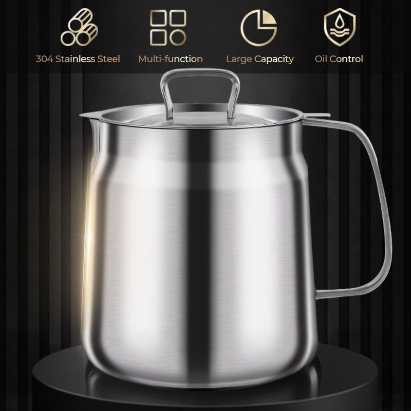 🌈🌈52 % Rabatt Höchste Qualität🥃🥃Multifunktionaler Ölfilterbehälter aus Edelstahl mit großem Fassungsvermögen