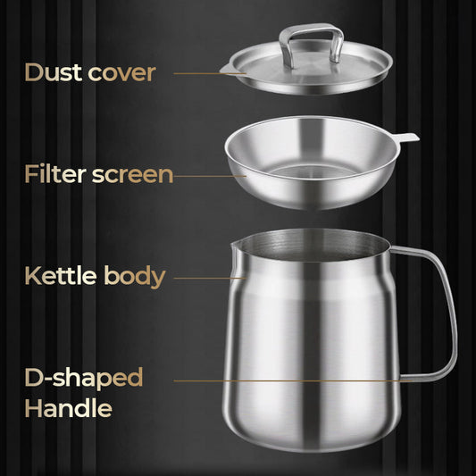 🌈🌈52 % Rabatt Höchste Qualität🥃🥃Multifunktionaler Ölfilterbehälter aus Edelstahl mit großem Fassungsvermögen