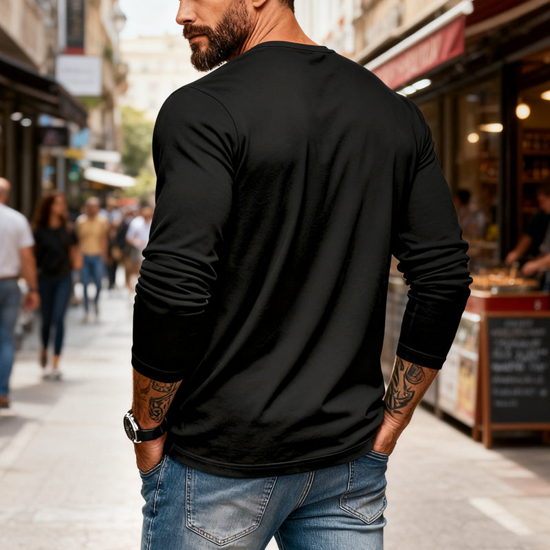 🔥👕 Slim-Fit Bio-Baumwolle Henley | Nachhaltig, Atmungsaktiv & Langlebig 👔🧵 Der Alltagsklassiker im Mega-Black-Friday-Sale – Premium-Komfort zum Bestpreis!