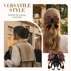 😊✨ Elegante Haarklammer mit Schleife & funkelnden Strassfransen ✨🌸 – Leicht, langlebig & vielseitig für jeden Anlass, sorgt für weiblichen Glanz & komfortablen Halt.