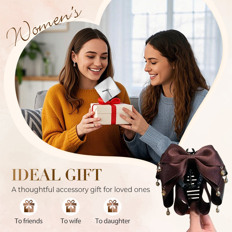 😊✨ Elegante Haarklammer mit Schleife & funkelnden Strassfransen ✨🌸 – Leicht, langlebig & vielseitig für jeden Anlass, sorgt für weiblichen Glanz & komfortablen Halt.