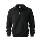 ☄️☄️Neuheiten-Angebot - 52%Rabatt🌌🌌Lässiger Herrenpullover mit halbem Reißverschluss und Zopfmuster