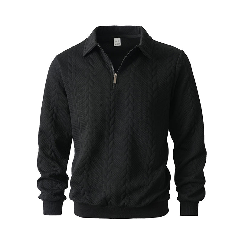 ☄️☄️Neuheiten-Angebot - 52%Rabatt🌌🌌Lässiger Herrenpullover mit halbem Reißverschluss und Zopfmuster