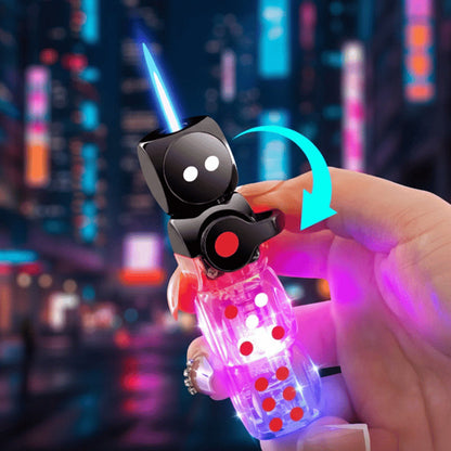 🪐🪐2025 Verkaufsschlager🔥🔥Kreativer windgeschützter Würfel-Feuerzeug mit LED-Licht