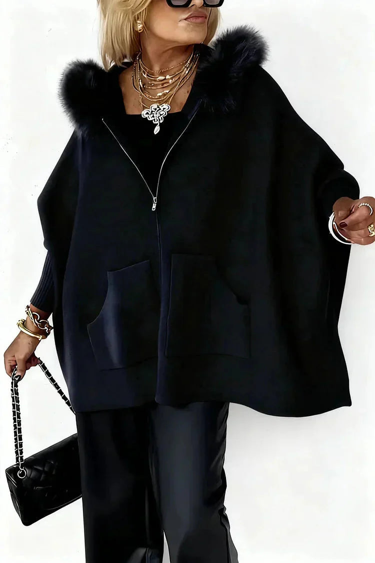 💎💎2025 Neuestes Modell 50 % Rabatt🧥Einfarbige Freizeitjacke für Damen mit Pelzkragen
