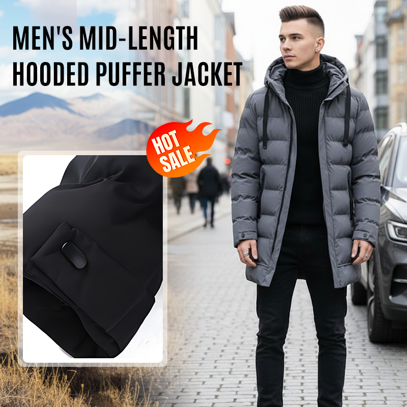 ⌛ Nur noch 3 Tage – 50 % auf alles! ⏰Herren-Steppjacke mit Kapuze, mittellang🔥Kostenloser Versand🔥