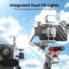 🎥 KI-Tracking-Smartphone-Gimbal: 3-Achsen-Stabilisierung + 360°-Drehung + zwei Fülllichter! ✨