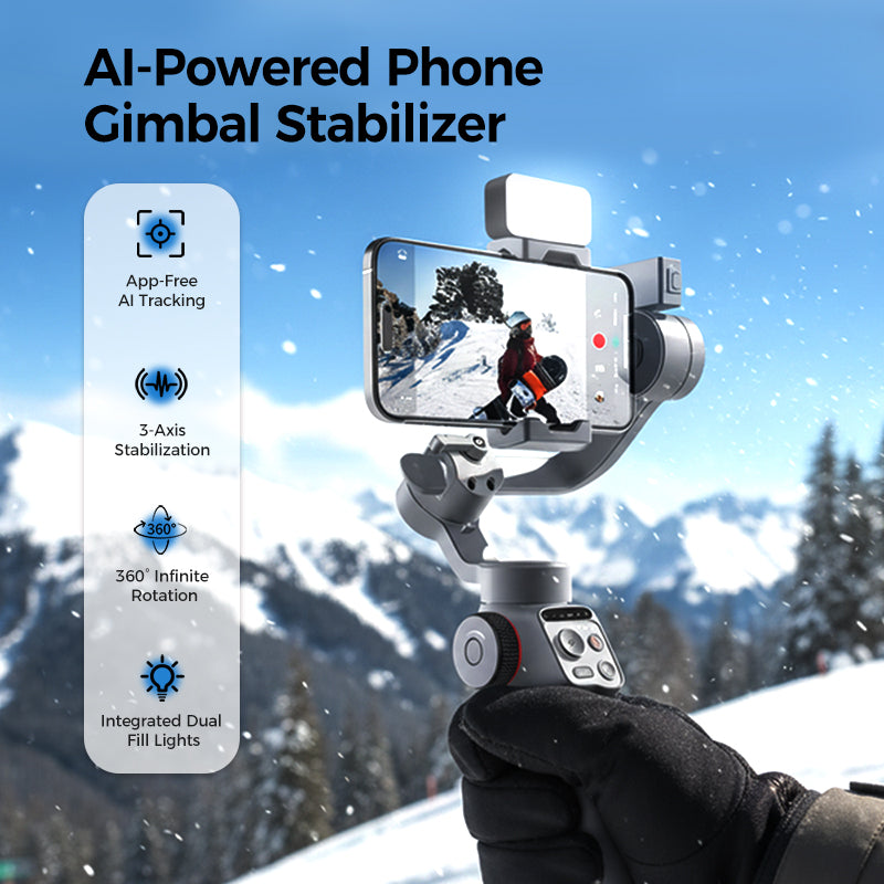 🎥 KI-Tracking-Smartphone-Gimbal: 3-Achsen-Stabilisierung + 360°-Drehung + zwei Fülllichter! ✨