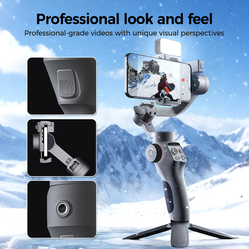 🎥 KI-Tracking-Smartphone-Gimbal: 3-Achsen-Stabilisierung + 360°-Drehung + zwei Fülllichter! ✨