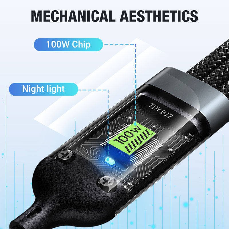 ⚡️✨ Transparentes 3-in-1 Schnellladekabel ✨⚡️ mit LED-Licht – robuster Alltagsbegleiter für schnelle, zuverlässige Energie.