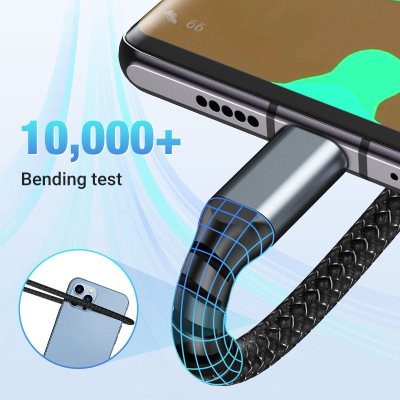 ⚡️✨ Transparentes 3-in-1 Schnellladekabel ✨⚡️ mit LED-Licht – robuster Alltagsbegleiter für schnelle, zuverlässige Energie.