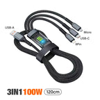 ⚡️✨ Transparentes 3-in-1 Schnellladekabel ✨⚡️ mit LED-Licht – robuster Alltagsbegleiter für schnelle, zuverlässige Energie.