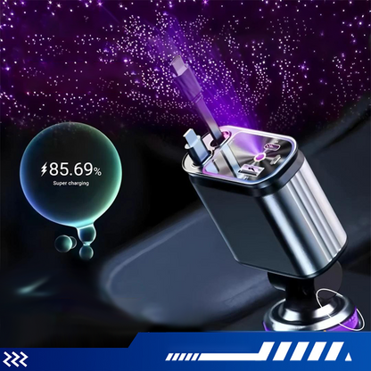 🏎️🏎️50 % Rabatt⚡⚡Multifunktionales Schnellladegerät für Autos mit einziehbarem Kabel