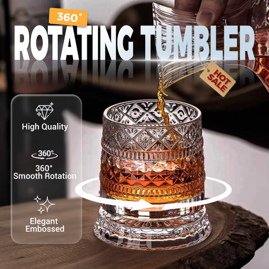 🌀🌟 360° rotierendes Whiskyglas: Entkoppelte Basis, exquisites Design & lebensmittelecht 🌟🌀