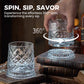 🌀🌟 360° rotierendes Whiskyglas: Entkoppelte Basis, exquisites Design & lebensmittelecht 🌟🌀